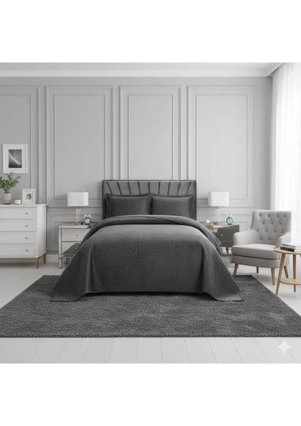 Nubuk Yatak Örtüsü Çift Kişilik Istanbul Antrasit