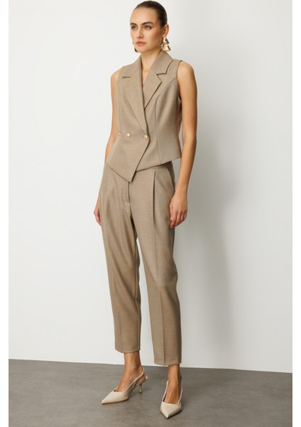 Kadın Yüksek Bel Dar Paça Pantolon 5055 Gold fiyatları