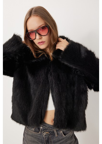 Kısa Suni Kürk Kaban LXA0002 Siyah fiyatları