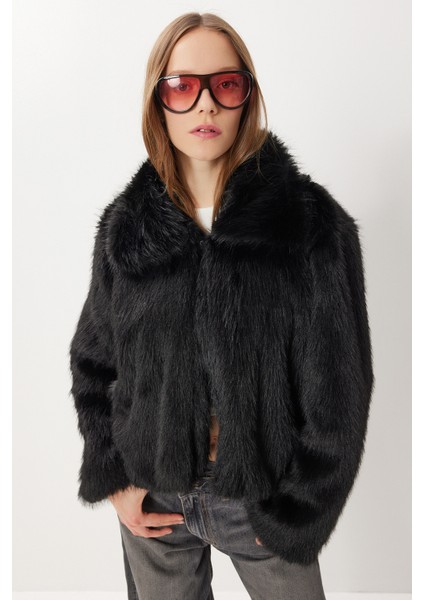 Kısa Suni Kürk Kaban LXA0002 Siyah modelleri