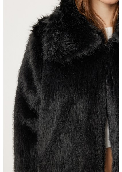 Kısa Suni Kürk Kaban LXA0002 Siyah indirimleri