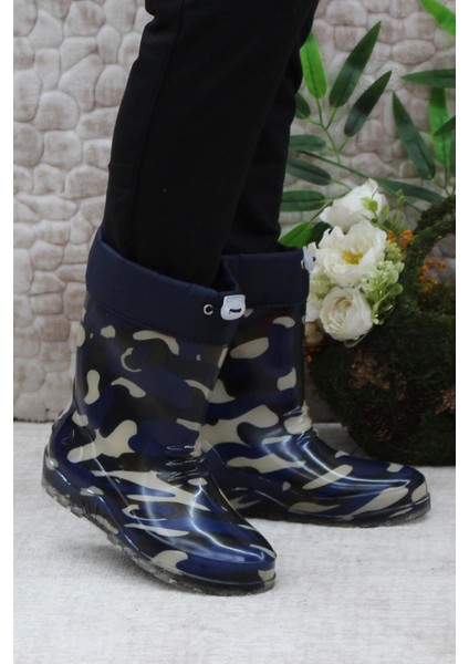 7061 Lacivert Kamuflaj Içi Peluşlu Su Geçirmez Erkek Çocuk Kar Yağmur Çizmesi fiyatları