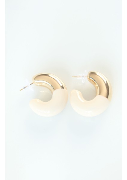 CCB Krem Gold Çift Renk Küpe fiyatları