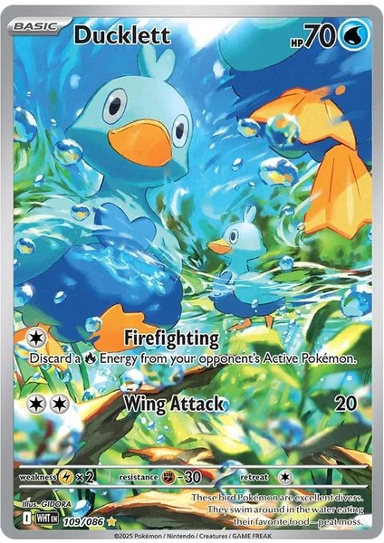 Ducklett Illustration Rare White Flare 109/86