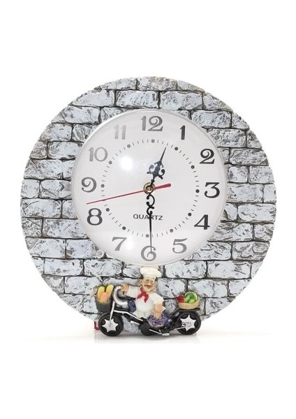 Aşçı Tasarımlı Polyester Duvar Saati Model 1