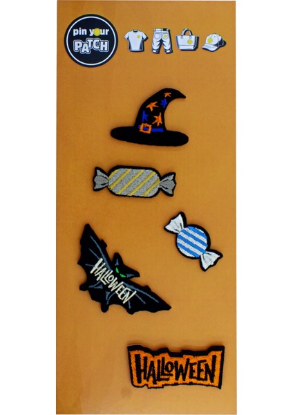 Halloween Patch Set Cadılar Bayramı Patch Yama Seti Set-01 Orange