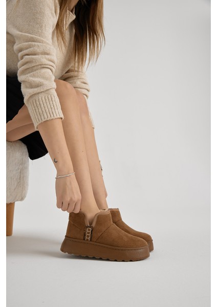 Kadın Taba Kalın Poli Taban Içi Astarlı Süet Görünümlü Günlük Bot fiyatları