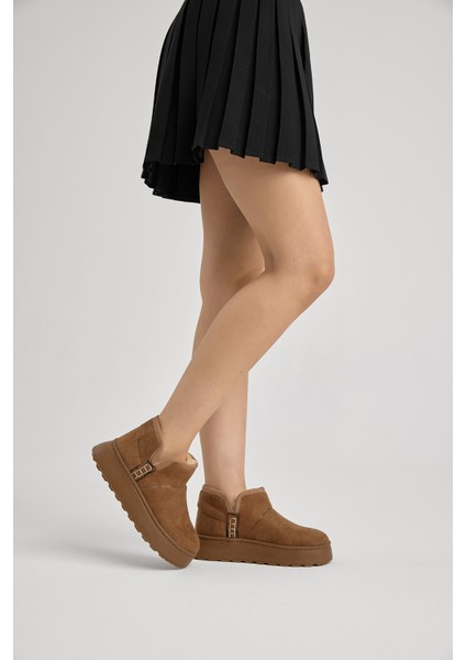 Kadın Taba Kalın Poli Taban Içi Astarlı Süet Görünümlü Günlük Bot modelleri