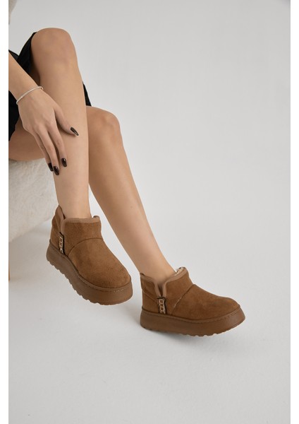 Kadın Taba Kalın Poli Taban Içi Astarlı Süet Görünümlü Günlük Bot fırsatları