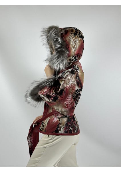 Çift Taraflı Giyilebilir Kadın Deri Mont Yarasa Model