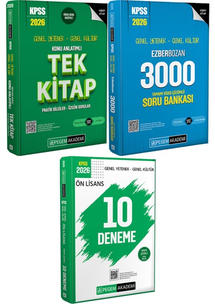 2026 Kpss Konu Tek Kitap Ezberbozan 3000 Soru - 2026 Kpss Ön Lisans Çözümlü 10 Deneme
