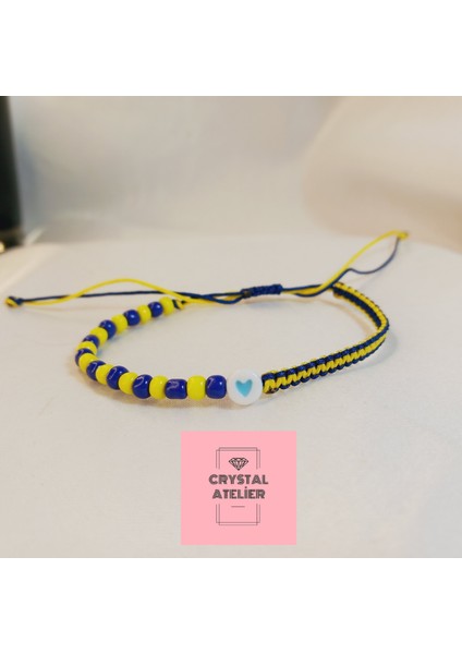 Fenerbahçe Kalpli Sarı Lacivert Boncuklu Unisex Taraftar Makrome Bileklik – Sarı Lacivert Boncuk El Yapımı Hediyelik Takı - Fenerbahçe Bileklik - Makrome Bileklik - Taraftar Bileklik fiyatları
