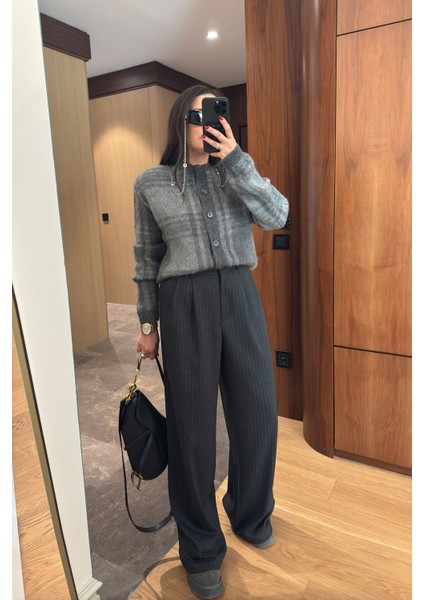 Çizgili Premium Palazzo- Antrasit modelleri