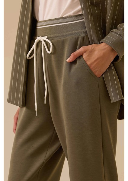 Kadın Elastik Bel Cepli Pantolon 0031 Haki fiyatları