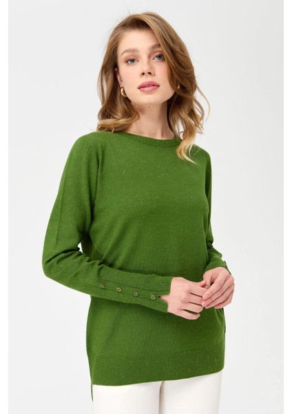 Kadın Sıfır Yaka Önü Kısa Arkası Uzun Bluz 23331 K.yosun fiyatları