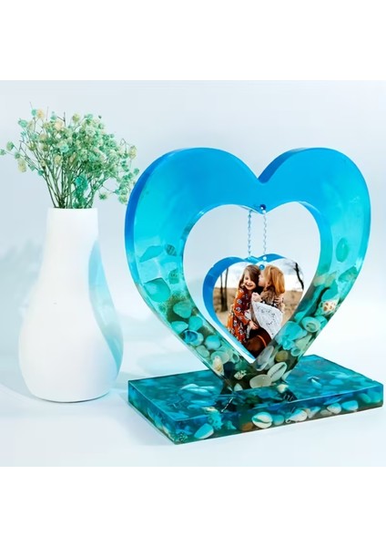 Epoksi Sevgililer Günü Fotoğraf Çerçevesi Kalp Dekoratif Resimlik Kalıbı fiyatları