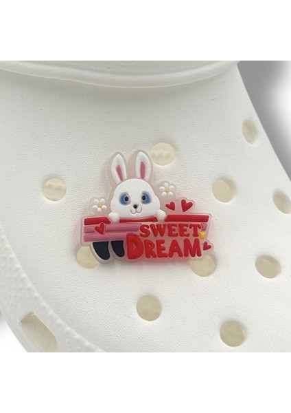 Terlik Süsü ve Aksesuarı , Çanta Süsü – Jibbitz 3D Sweet Dream Tavşanlı Figür Aksesuar