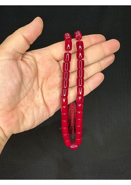 Sıkma Kehribar Tesbih Bordo Renkli Kapsül Kesim 11MMX8MM T-592 indirimleri