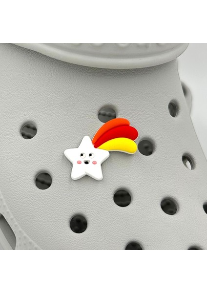 Terlik Süsü ve Aksesuarı , Çanta Süsü – Jibbitz 3D Kuyruklı Yıldız Logo Aksesuar