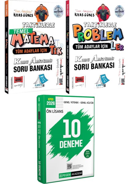Taktiklerle Temel Matematik Problemler Ilyas Güneş - 2026 Kpss Ön Lisans Çözümlü 10 Deneme