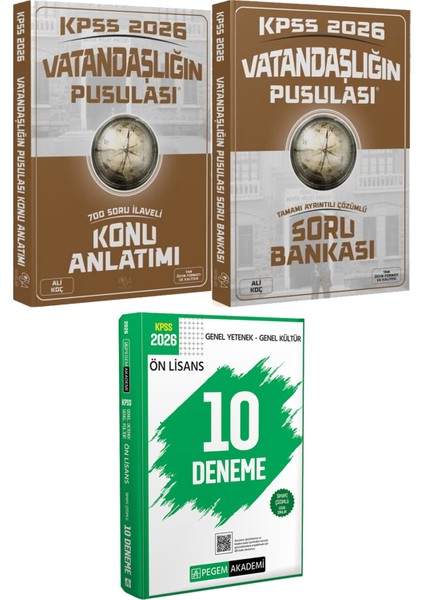 2026 Kpss Vatandaşlığın Pusulası Konu Anlatımı ve Soru Bankası - 2026 Kpss Ön Lisans Çözümlü 10 Deneme