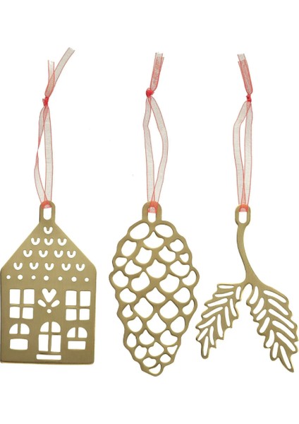 Yılbaı Ağaç Süsü, Altın Rengi 3'lü x 1 Adet