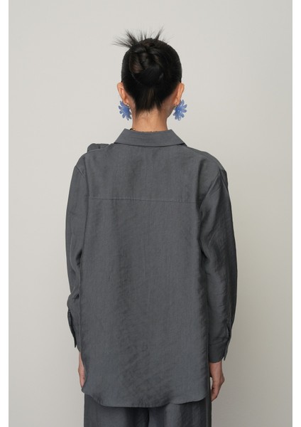 Kadın Önü Çift Gül Işlemeli Düz Renk Gömlek indirimleri