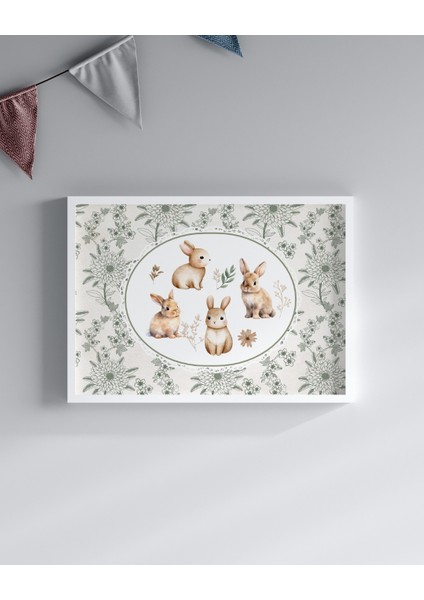 Vintage Tavşanlar Yatay Dijital Baskı Poster (Çerçevesiz) fiyatları