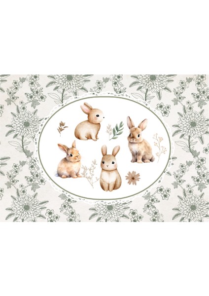 Vintage Tavşanlar Yatay Dijital Baskı Poster (Çerçevesiz) indirimleri