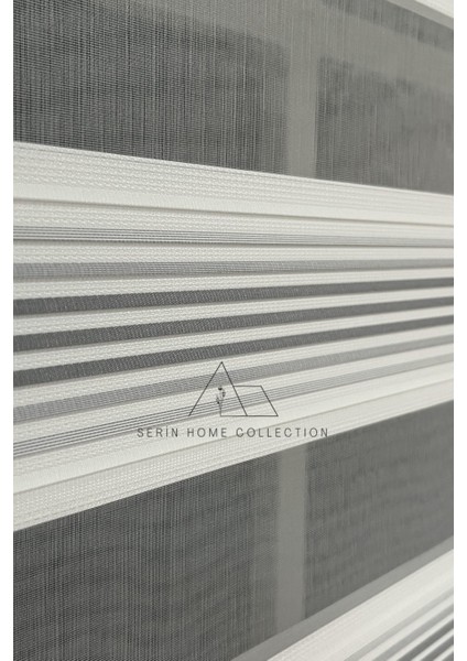 Gri Geçişli Dar Plise Zebra Stor Perde (Dayanıklı Alüminyum Kasa) fırsatları