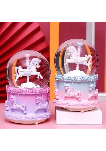 Mini Boy Işıklı Unicorn Kar Küresi