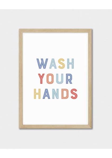 Wash Your Hands Dijital Baskı Çocuk Posteri (Çerçevesiz) fırsatları