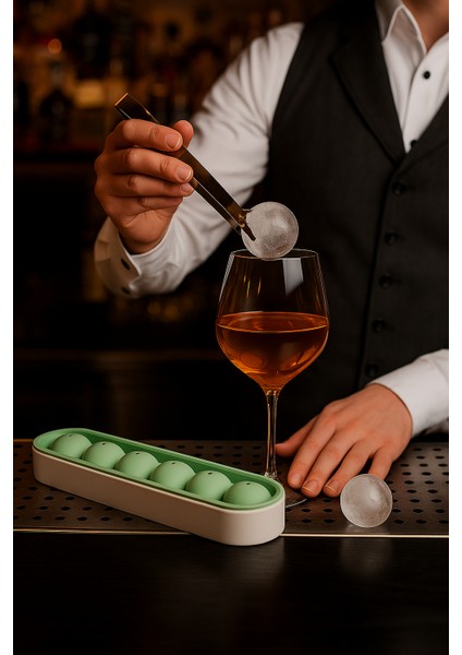 6 Sıralı Silikon Yuvarlak Buz Kalıbı – Kahve, Içecek, Kokteyller Için Yuvarlak Buz Kalıbı indirimleri