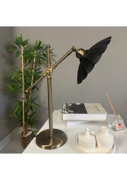 Risso Siyah Masa Lambası Dekoratif Abajur Çocuk Odası Başucu Lambası Okuma Lambası