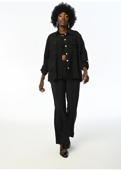 Kadın Oversıze Kesim Modal Kumaş Rahat Kalıp Gömlek fırsatları