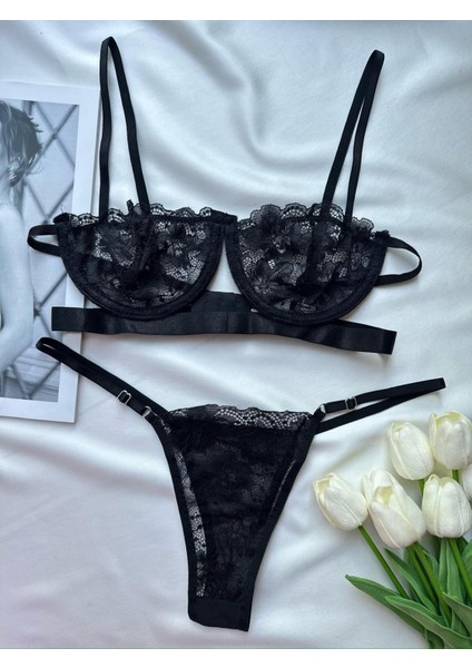 Dantelli Bralet Iç Giyim Sütyen Takımı