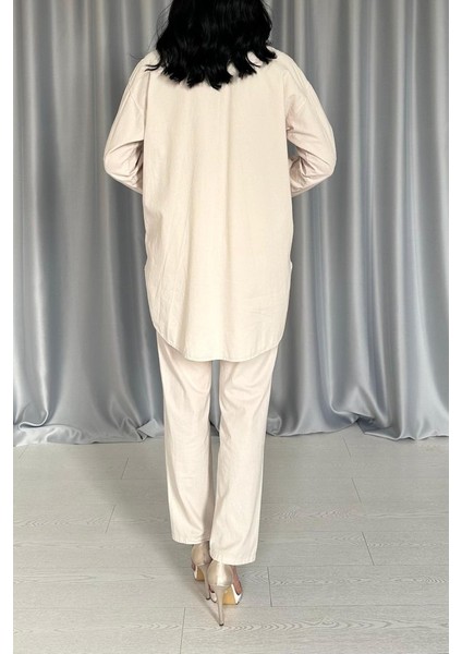 Bej Gömlek ve Çıtçıtlı Pantolon Takım fırsatları