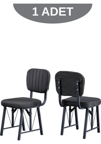 Elfin Mutfak Sandalyesi Yemek Odası Bahçe Balkon Otel Restoran Kafe Sandalyesi - 1 Adet - Siyah fiyatları