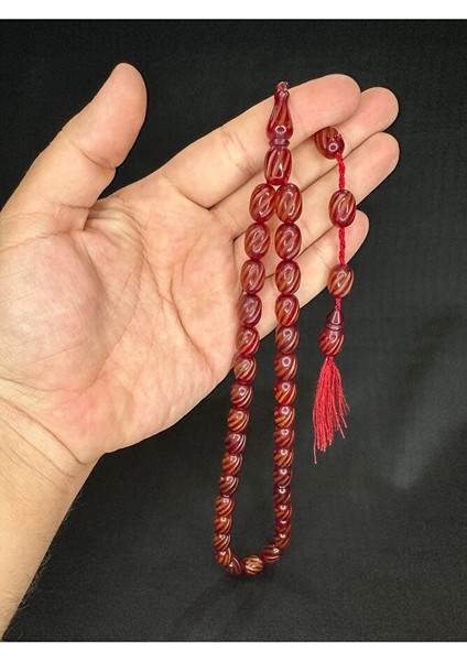 Çubuk Kehribar Tesbih Bordo Renk Kapsül Kesim 14MMX10MM T-594 fırsatları