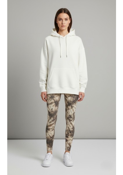 Kadın Bol Kesim Sırttan Baskılı Oversize Hoody Sweatshirt - Modal Kışlık Kapüşonlu modelleri