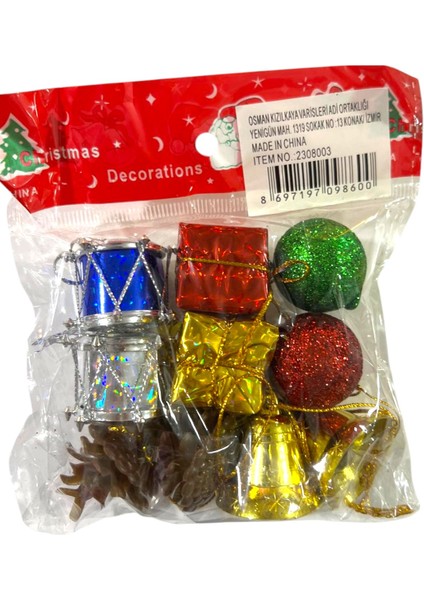 Yılbaşı Süsleri 10 Lu Karışık Çok Renkli Küçük Boy 2-3 cm Yılbaşı Ağacı Süsleri fiyatları