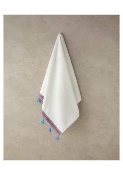 Tuft Pamuklu Püsküllü Yüz Havlusu 50X80 cm Ekru fiyatları