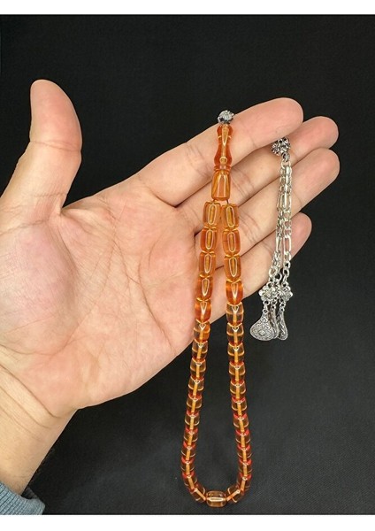 Ateş Kehribar Tesbih Bal Renkli Kapsül Kesim 11,5x8,5mm T-607 fırsatları