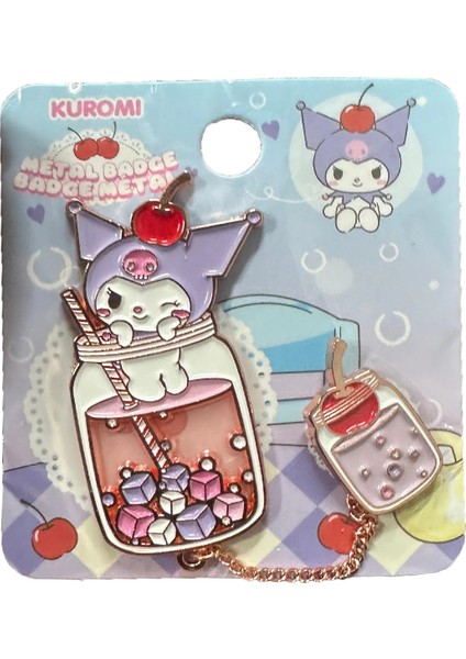 Sanrio Lisanslı Renkli Yaz Plajı Serisi Metal Rozet