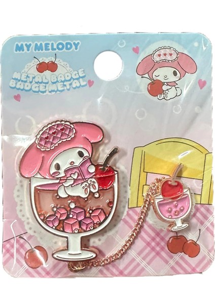 Sanrio Lisanslı Renkli Yaz Plajı Serisi Metal Rozet modelleri