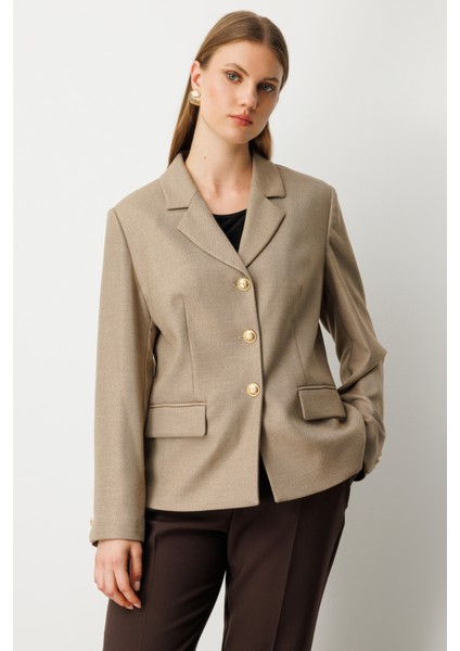 Kadın Büyük Beden Kapak Cepli Ceket 5549 Gold fiyatları