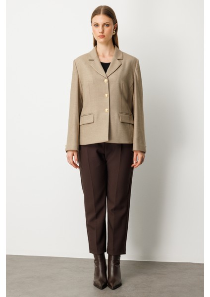 Kadın Büyük Beden Kapak Cepli Ceket 5549 Gold modelleri