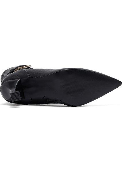 Kadın Siyah Fermuarlı İnce Topuklu Bot 25WFE402114