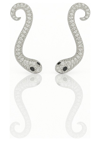 White Gold Plated Luxury Snake Drop Küpe fiyatları