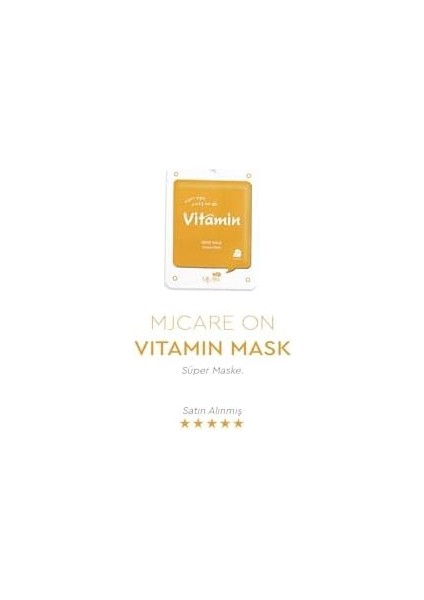 Mjcare On Vitamin Mask Vitaminli Yüz Maskesi 5&apos;li
